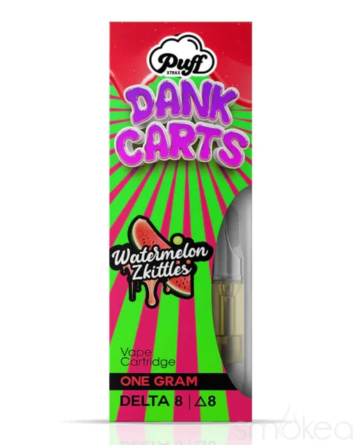 Puff Xtrax Delta 8 Dank Carts Vape Cartridge - Watermelon Zkittles Delta 8 Dank Carts from Puff Xtrax are the perfect